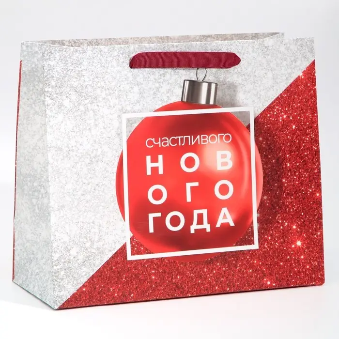 Пакет подарочный новогодний ламинированный &laquo;Мерцание&raquo;, ML 27 х 23 х 11.5 см