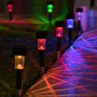 Набор садовых светильников на солнечной батарее &laquo;Цилиндр&raquo;, 4.5 &times; 30 &times; 4.5 см, 1 LED, свечение мульти (RGB), 10 шт.