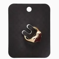 Кольцо "Сердце" корейский стиль, размер 17, цвет бордовый в золоте