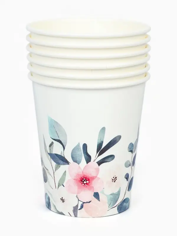 Стакан одноразовый бумажный &laquo;Цветы&raquo;, 250 мл