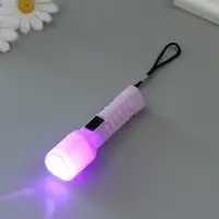 Фонарик брелок для ключей на кольце &laquo;Зефирный&raquo;, LR44&times;3 шт., 2.5&times;2.7&times;9.5 см, МИКС