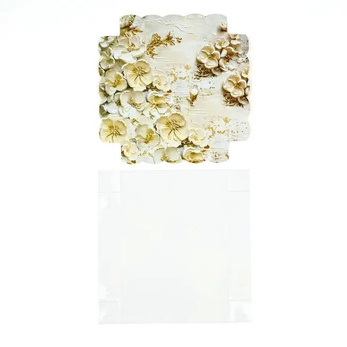 Коробка для кондитерских изделий с пластиковой крышкой &laquo;Золото&raquo;, 15 х 15 х 3 см