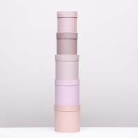 Набор шляпных коробок 5 в 1 "Пудра",20 &times; 20 &times; 20‒13,5 &times; 13,5 &times; 13,5 см