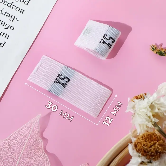 Размерники жаккардовые, XS, 12&times;30 мм, 100 шт., белые