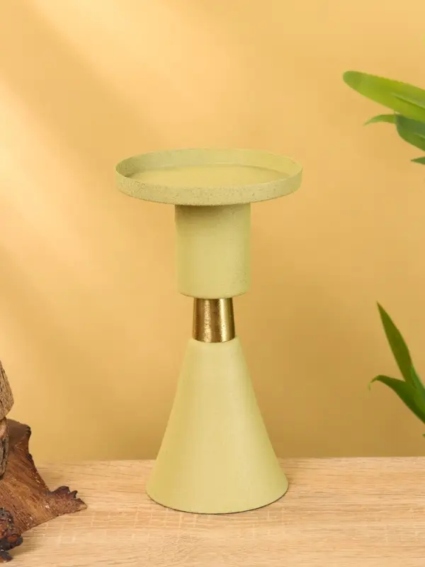 Подсвечник на 1 свечу текстурный "Оливковый" 10,5х10,5х19,5 см