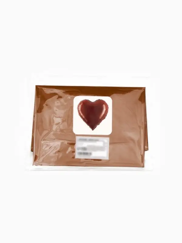 Воздушные шары фольгированные 17" "Сердце" цвет шоколадный сатин, набор 5 штук