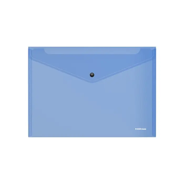 Папка-конверт на кнопке А4, 140 мкм, ErichKrause Fizzy Vivid, глянцевая, вмещает до 120 листов, полупрозрачная, микс