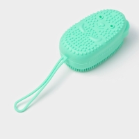 Щётка силиконовая для тела с поролоном Доляна &laquo;Мышонок&raquo;, цвет зелёный