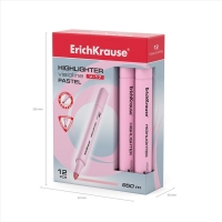 Маркер текстовыделитель ErichKrause Visioline V-17 Pastel, 0.6-4.5 мм, чернила на водной основе, розовый