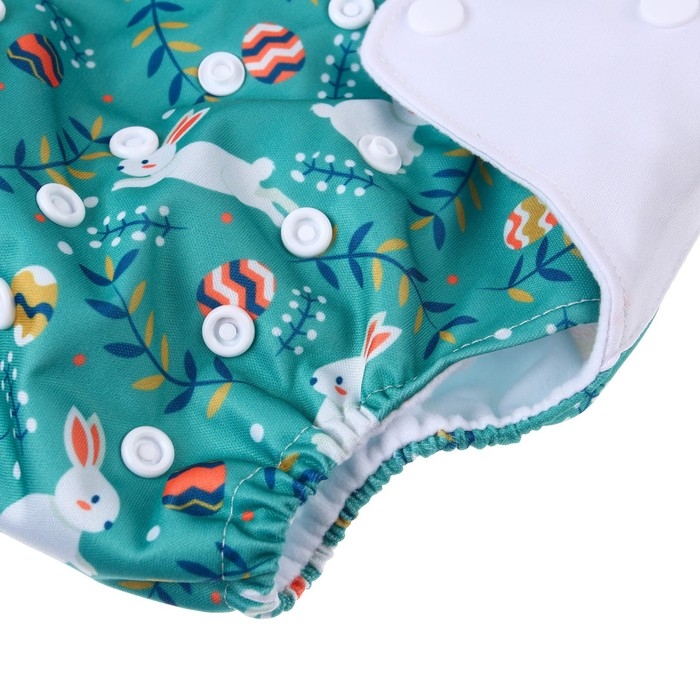 Многоразовый подгузник &laquo;Зайка&raquo;, 3-15 кг, цвет зеленый, Крошка Я