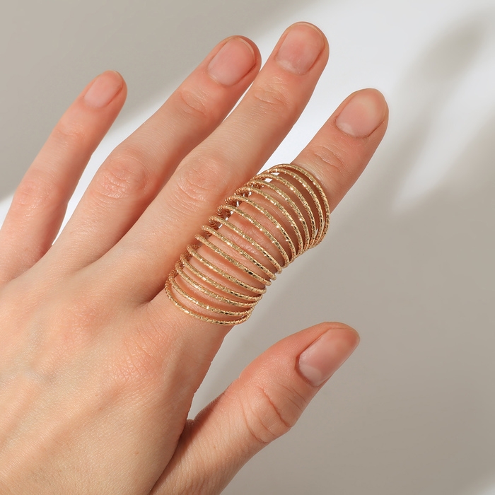 Кольцо &laquo;Пружинка&raquo;, цвет золото