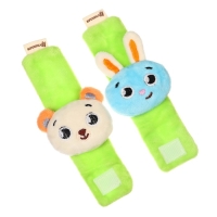 Погремушка - браслетик развивающая &laquo;Зверята&raquo;, набор 2 шт.