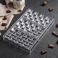 Форма для шоколада KONFINETTA &laquo;Инфинити&raquo;, 27,5&times;17,5&times;2,5 см, 3 ячейки 15,3&times;7,5&times;0,8 см, цвет прозрачный