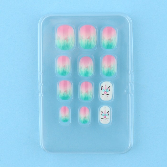 Детские накладные ногти &laquo;Единорожка&raquo;, 12 шт