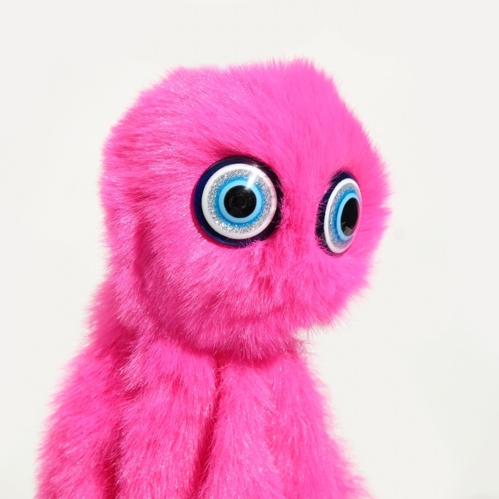 Игрушка для кошек "Осьминожек" из искусственного меха , до 19 см, фуксия