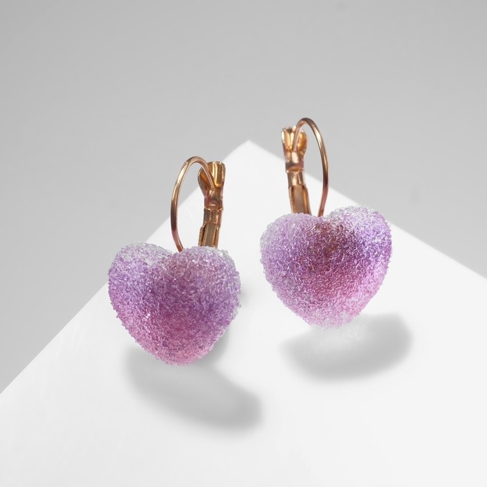 Серьги ассорти &laquo;Мармеладные сердечки&raquo; в сахаре, цвет МИКС