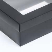 Коробка подарочная складная, упаковка, &laquo;Чёрная&raquo;, с окном 21 х 15 х 7 см