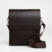Сумка мужская через плечо TEXTURA, наружный карман, цвет коричневый