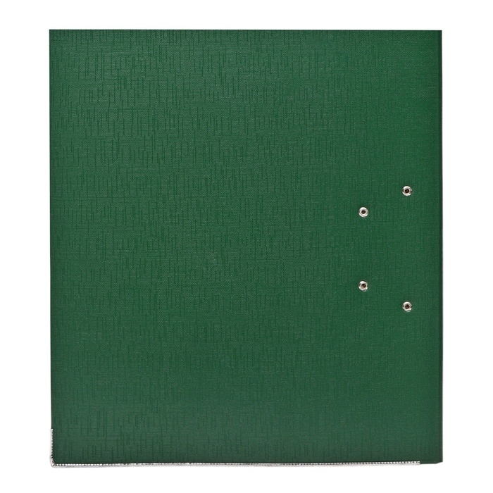 Папка-регистратор А4, 75 мм, Calligrata, ПВХ, тиснение "лен", металлическая окантовка, карман на корешок, собранная, зеленая, микс