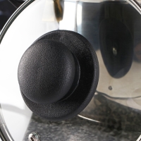 Крышка стеклянная для сковороды и кастрюли &laquo;Доляна&raquo;, d=16 см, нержавеющий обод, пластиковая ручка