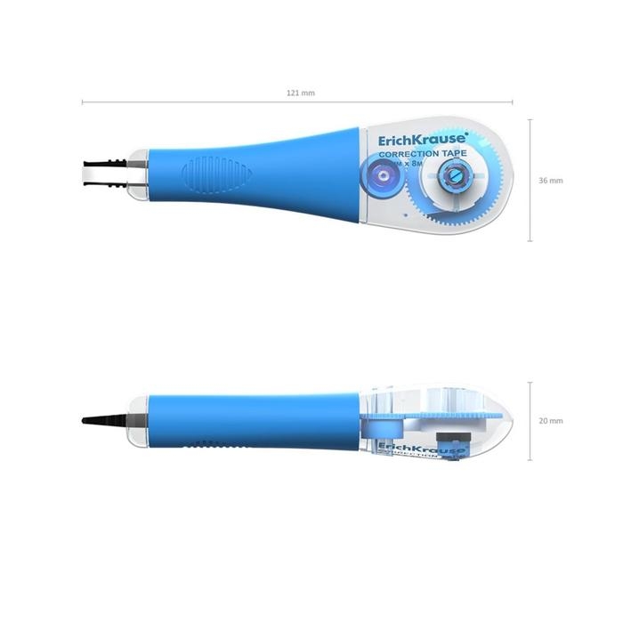 Корректирующая лента 4,2 мм х 8 м, ErichKrause Arctic white, супер-белая, резиновый держатель, блистер