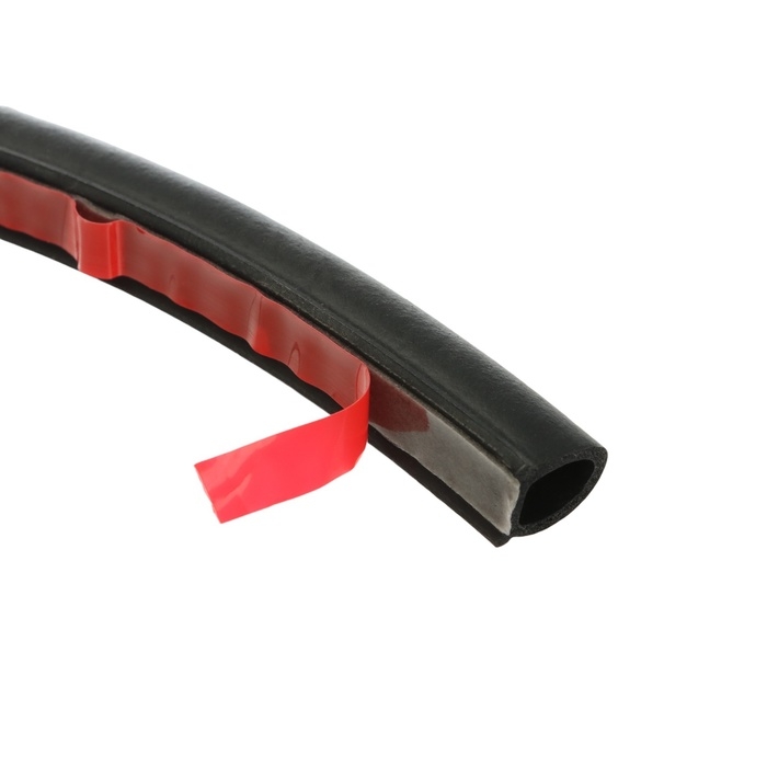 Уплотнитель двери в автомобиль, О-образный, 10&times;10 мм, самоклеящийся, 5 м, черный