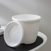 Горшок для цветов с поддоном &laquo;Афина&raquo;, 1,1 л, пластиковый, цвет белый