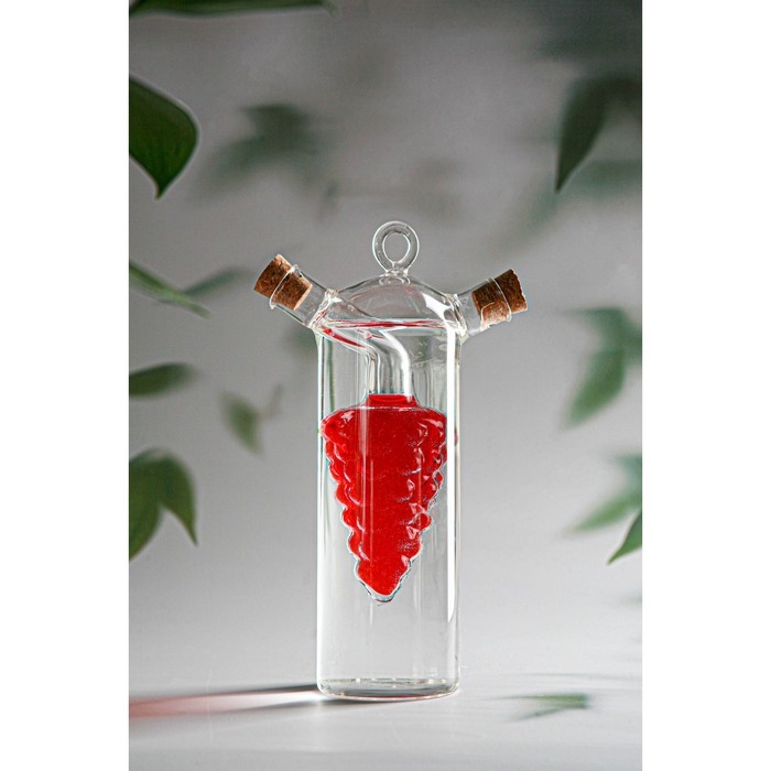 Бутыль стеклянный для соусов и масла 2 в 1 &laquo;Фьюжн. Виноград&raquo;, 300/50 мл, 11&times;6,5&times;18 см