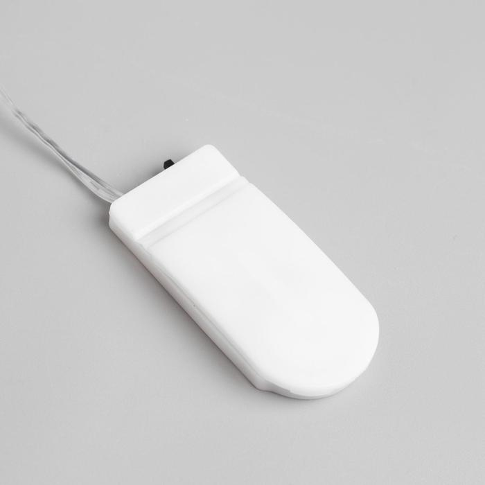 Гирлянда &laquo;Мишура&raquo; 2 м роса, IP20, серебристая нить, 50 LED, батарейки CR2032х2 (в комплекте), свечение мульти