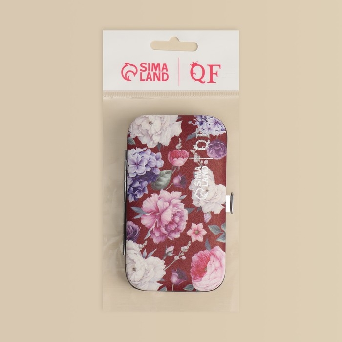 Набор маникюрный &laquo;Цветочная рапсодия&raquo;, 7 предметов, в футляре, разноцветный