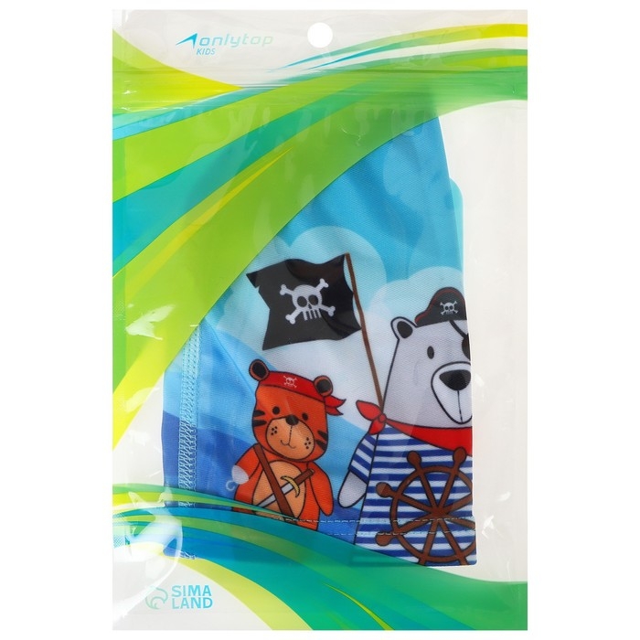 Шапочка для плавания детская ONLYTOP &laquo;Пираты&raquo;, тканевая, обхват 46-52 см