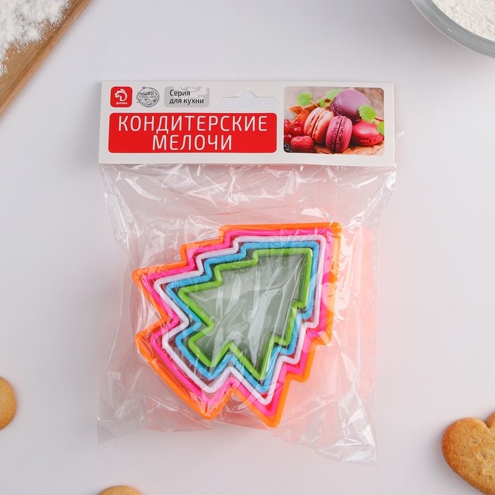 Набор форм для вырезания печенья новогодний Доляна &laquo;Ёлочка&raquo;, 5 шт