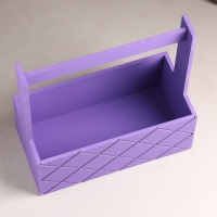 Кашпо деревянное "Эллада большая, сетка", с ручкой, 25&times;12,5&times;10(25) см Фиолетовый