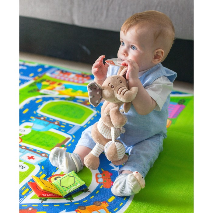 Растяжка - спираль с игрушками дуга на коляску / кроватку для малышей 0+ &laquo;Слоник Няша&raquo;, Крошка Я