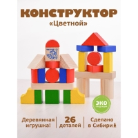 Конструктор &laquo;Цветной&raquo;, 26 элементов