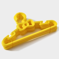 Плечики - вешалки для одежды Доляна, 28,5&times;0,4&times;14,5 см, 10 шт, детские, цвет жёлтый