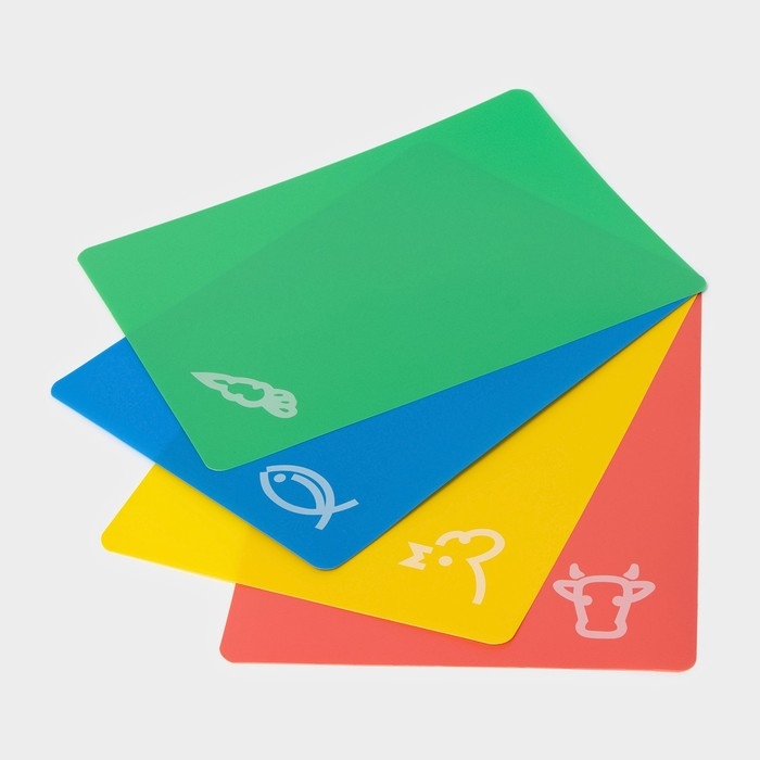 Набор досок разделочных гибких Доляна, 38&times;30 см, 4 шт, цвет ассорти