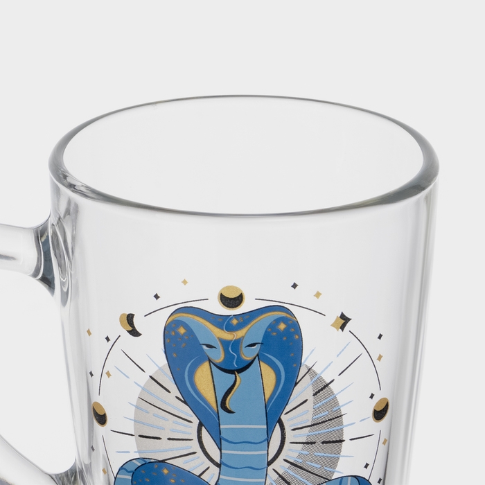 Кружка стеклянная кофейная &laquo;Мистические змеи&raquo;, 300 мл, МИКС