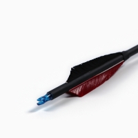 Стрела для лука, карбон, черная, оперение - красное, 80 см