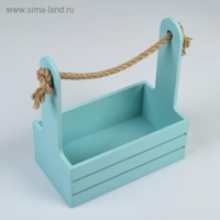 Набор кашпо деревянных 3 в 1 (30.5&times;18.5&times;35; 25.5&times;15&times;30; 20&times;12&times;23) "Аром", серо-голубой