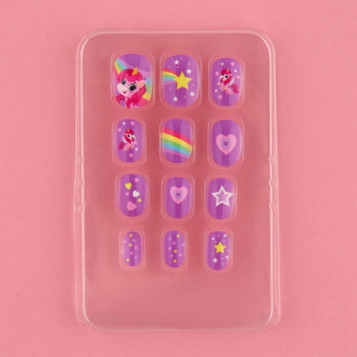 Детские накладные ногти &laquo;Единорожка&raquo;, 12 шт