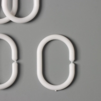 Кольца для штор Доляна, в ванную, пластик, 12 шт, 5,7&times;3,8 см, цвет белый