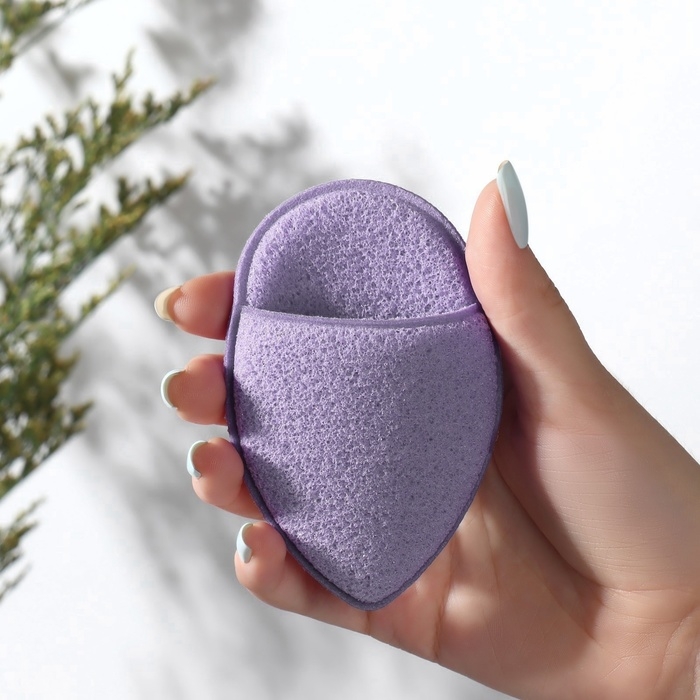 Спонж для умывания &laquo;Капелька&raquo;, 9 &times; 6 см, с карманом, цвет МИКС