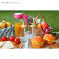 Бутыль стеклянная с крышкой и трубочкой &laquo;Лаконичность&raquo;, 300 мл, 6,5&times;15,5 см, цвет МИКС