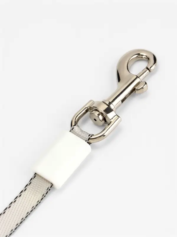 Рулетка - поводок для собак, лента 3 метра, белая/бежевая