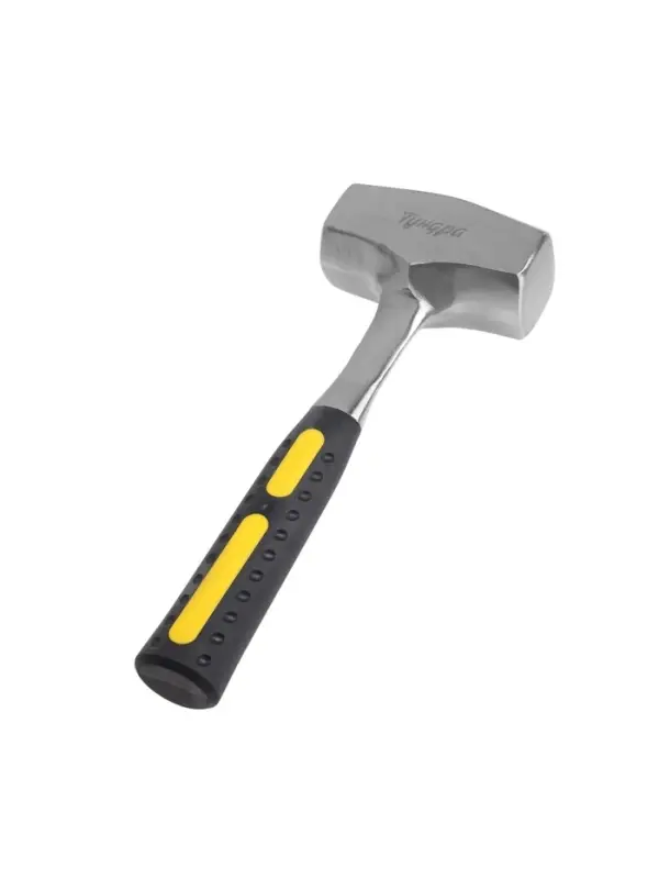 Кувалда ТУНДРА, цельнокованая, квадратный боек, двухкомпонентная рукоятка, 2 кг