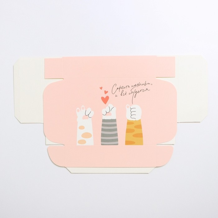 Коробка подарочная складная, упаковка, &laquo;Лапки&raquo;, 21 х 15 х 5 см