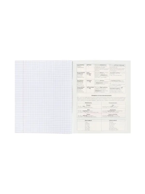 Тетрадь 48 листов в клетку &laquo;Гармония&raquo; АНГЛИЙСКИЙ ЯЗЫК, обложка мелованный картон, выборочный лак, с интерактивным справочником, блок офсет