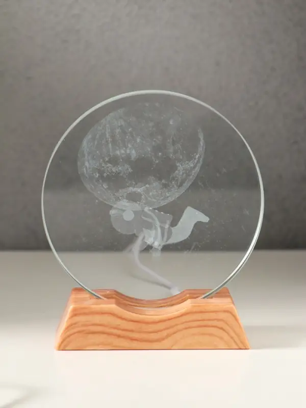 Сувенир стекло свет "Диск. Открытый космос" 5хLED d=10 см, USB 10х4х11,4 см