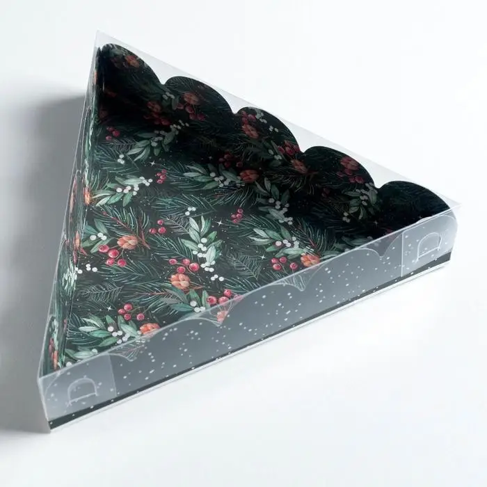 Коробка для кондитерских изделий с PVC крышкой &laquo;Happy New Year&raquo;, 18 х 4 см